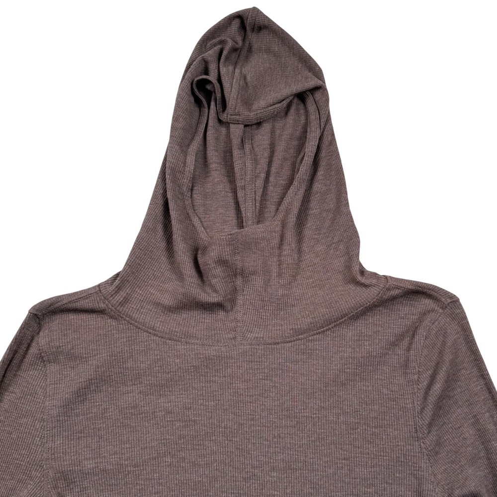 FP Movement Breathe Easy Long Sleeve Women XS Brown Hoodie Shirt Ribbed New